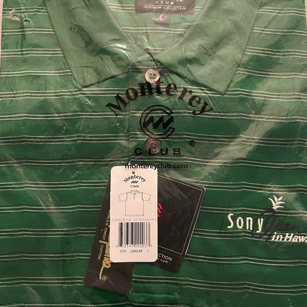 Monterey Club Golf Polo – Sony Open – Green – New with Tags Size Large